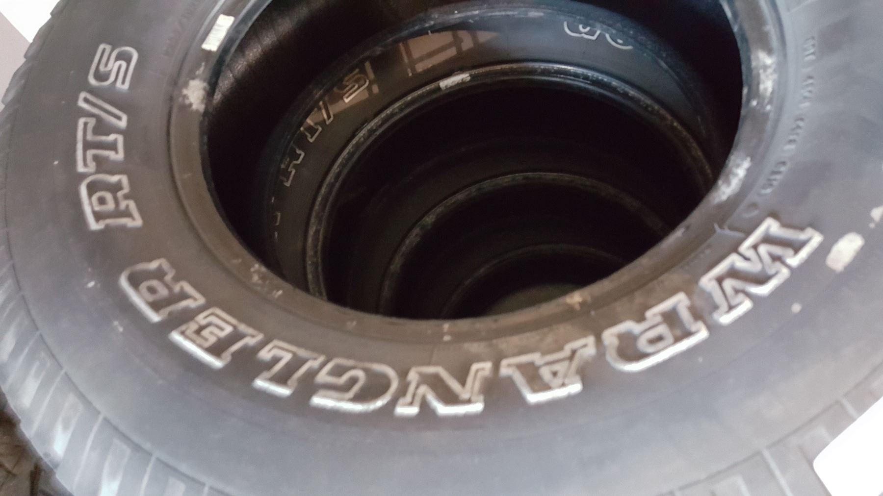 SET OF FOUR GOODYEAR WRANGLER RTS 255/70R16 TIRES 40 PERCENT TREAD