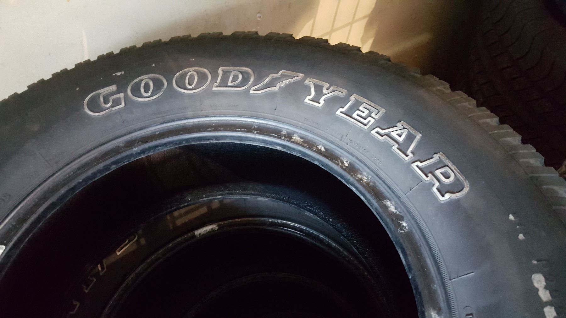 SET OF FOUR GOODYEAR WRANGLER RTS 255/70R16 TIRES 40 PERCENT TREAD