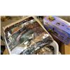 Image 2 : BOX OF BEDDING CLEANING SUPPLIES AND POTS AND PANS