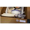Image 4 : BOX OF BEDDING CLEANING SUPPLIES AND POTS AND PANS