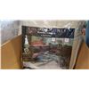Image 3 : BOX OF BEDDING CLEANING SUPPLIES AND POTS AND PANS