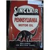 Image 1 : NEW 12 BY 8 INCH SINCLAIR MOTOR OIL TIN SIGN
