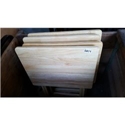 4 FOLDING MAPLE TV TRAYS