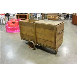 WOOD ROLLING CART