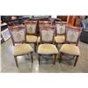 Image 1 : AS NEW SET OF SIX CARVED MAHOGANY ULPHOSTERED DINING CHAIRS RETAIL $249 EACH