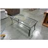 Image 1 : TILE AND GLASS TOP COFFEE TABLE