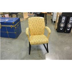 YELLOW AND BLACK ARM CHAIR