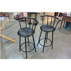 PAIR BLACK BAR STOOLS