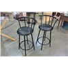 Image 1 : PAIR BLACK BAR STOOLS