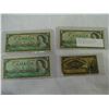 Image 1 : THREE CANADIAN ONE DOLLAR BILLS AND 25 CENT NOTE