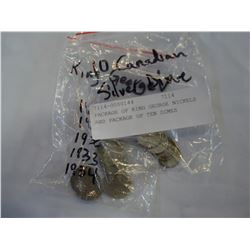 PACKAGE OF KING GEORGE NICKELS AND PACKAGE OF TEN DIMES