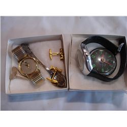 MENS FAKE ROLEX AND FOSSIL WAATCH AND POCKET WATCH
