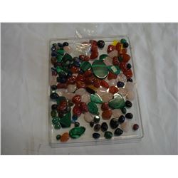 TRAY OF SEMI PRECIOUS STONES