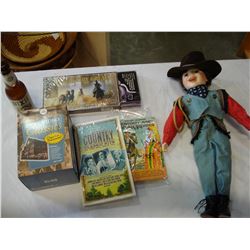LOT OF COUNTRY MUSIC BOOKS AND COWGIRL DOLL INGS