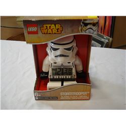 LEGO STAR WARS STORM TROOPER ALARM CLOCK AND ELDON CHANGE LANE SLOT CAR TRACK