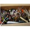 Image 2 : BOX OF JEWELRY AND WATCHES W/ TOTE OF BEAUTY PRODUCTS