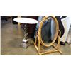 Image 2 : SMALL MARBLE TOP FIGURAL TABLE AND BENTWOOD MIRROR