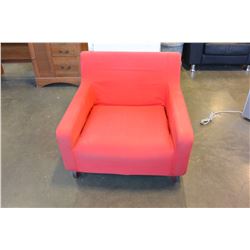 ROLLING RED ARMCHAIR