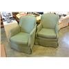 Image 1 : 2 GREEN ROLLING CHAIRS