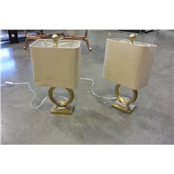PAIR OF SMALL GOLD TABLE LAMPS