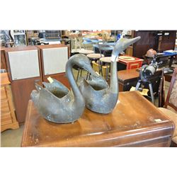 2 BRASS DUCK PLANTERS