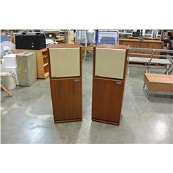 PAIR OF HITACHI HS-1400W ASW ACOUSTIC SUPER WOOFER TEAK CASED SPEAKERS