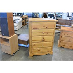 PINE 5 DRAWER HIGHBOY DRESSER