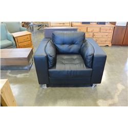 BLACK LEATHER ARMCHAIR