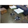 Image 3 : NEW PAIR OF MODERN WHITE/GREEN WITH CHROME BASE ADJUSTABLE HEIGHT BARSTOOLS, RETAIL $280 PAIR