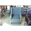 Image 1 : NEW ASHLEY CHARCOAL ACCENT CHAIR, MODERN TUFTED WITH NAIL HEAD FABRIC DESIGN RETAIL $1,398