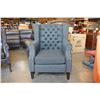 Image 2 : NEW ASHLEY CHARCOAL ACCENT CHAIR, MODERN TUFTED WITH NAIL HEAD FABRIC DESIGN RETAIL $1,398