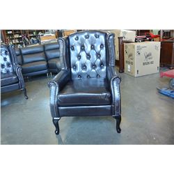 NEW ASHLEY ESPRESSO ACCENT CHAIR, CONTEMPORARY TUFTED DESIGN WITH NAILHEAD RETAIL $999