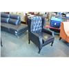 Image 2 : NEW ASHLEY ESPRESSO ACCENT CHAIR, CONTEMPORARY TUFTED DESIGN WITH NAILHEAD RETAIL $999