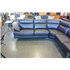 Image 4 : NEW STITCHED BLACK LEATHER 3 PIECE MODERN SECTIONAL SOFA, RETAIL $4,198