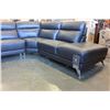 Image 6 : NEW STITCHED BLACK LEATHER 3 PIECE MODERN SECTIONAL SOFA, RETAIL $4,198