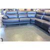 Image 7 : NEW STITCHED BLACK LEATHER 3 PIECE MODERN SECTIONAL SOFA, RETAIL $4,198