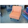 Image 2 : NEW ASHLEY MID CENTURY MODERN DESIGN TUFTED ORANGE ACCENT CHAIR, RETAIL $799