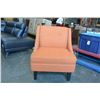 Image 3 : NEW ASHLEY MID CENTURY MODERN DESIGN TUFTED ORANGE ACCENT CHAIR, RETAIL $799