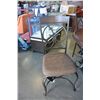 Image 4 : NEW ASHLEY SIGNATURE DESIGN ROUND MAHOGANY WITH GLASS DINING TABLE, AND 4 ULPHOSTERED SIDE CHAIRS, R