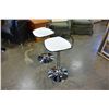 Image 2 : NEW PAIR OF MODERN BLACK/WHITE WITH CHROME BASE ADJUSTABLE HEIGHT BARSTOOLS, RETAIL $280 PAIR