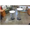 Image 3 : NEW PAIR OF MODERN BLACK/WHITE WITH CHROME BASE ADJUSTABLE HEIGHT BARSTOOLS, RETAIL $280 PAIR