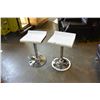 Image 1 : NEW PAIR OF MODERN WHITE/RED WITH CHROME BASE ADJUSTABLE HEIGHT BARSTOOLS, RETAIL $280 PAIR