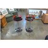 Image 1 : NEW PAIR OF MODERN BLACK/RED WITH CHROME BASE ADJUSTABLE HEIGHT BARSTOOLS, RETAIL $280 PAIR