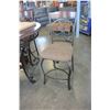 Image 4 : NEW ASHLEY SIGNATURE DESIGN ROUND COUNTER HEIGHT MAHOGANY WITH GLASS DINING TABLE, AND 4 ULPHOSTERED