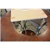 Image 6 : NEW ASHLEY SIGNATURE DESIGN ROUND COUNTER HEIGHT MAHOGANY WITH GLASS DINING TABLE, AND 4 ULPHOSTERED