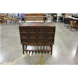 MODERN CABINET W/ LEATHER STRAPS