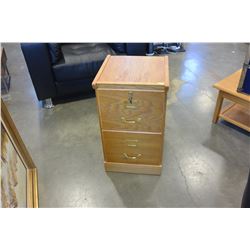 TWO DRAWER OAK FILING CABINET