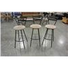 Image 1 : 3 MICROFIBER SEAT METAL BAR STOOLS