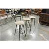 Image 2 : 3 MICROFIBER SEAT METAL BAR STOOLS
