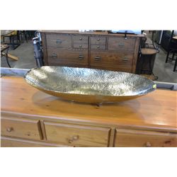 LARGE HAMMERED BRASS CENTRE BOWL